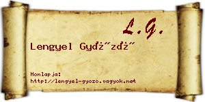 Lengyel Győző névjegykártya